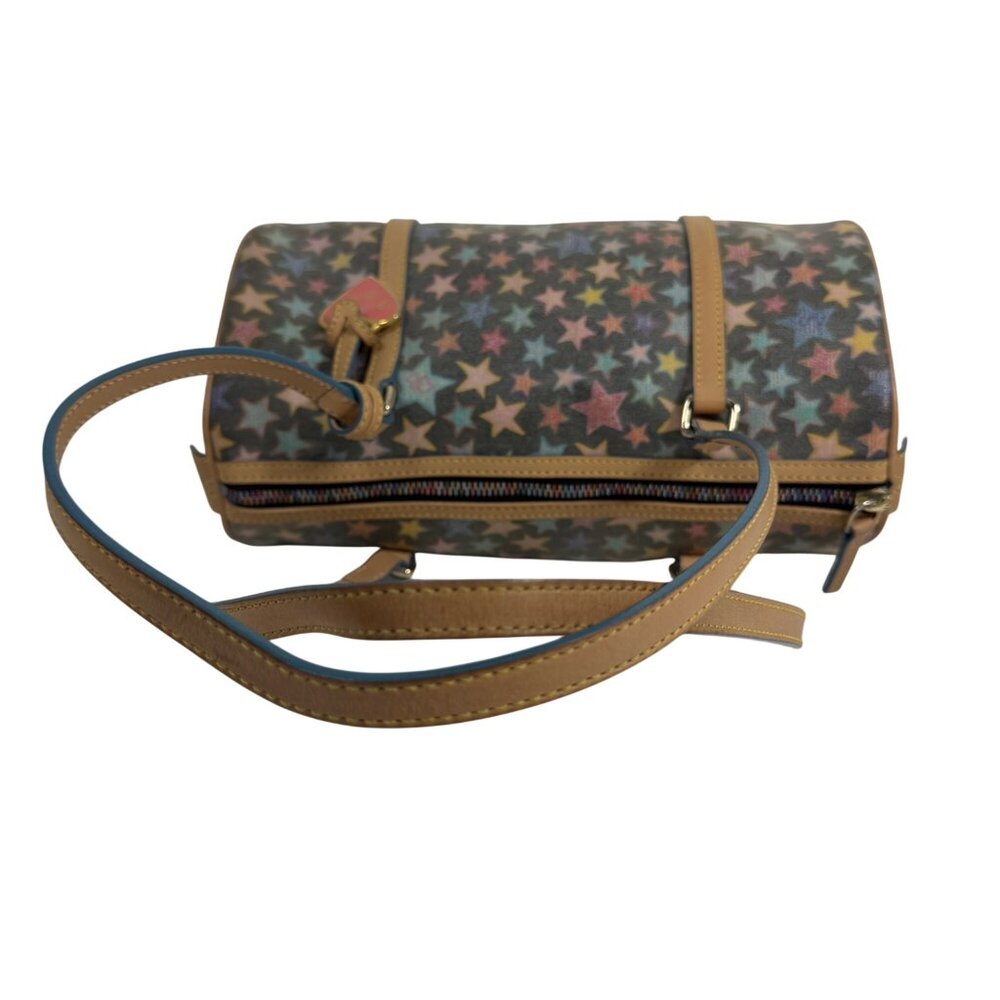 Dooney & Bourke Vintage Multicolored Stars Barrel Shoulder Bag Rainbow Zipper - Picture 7 of 16
